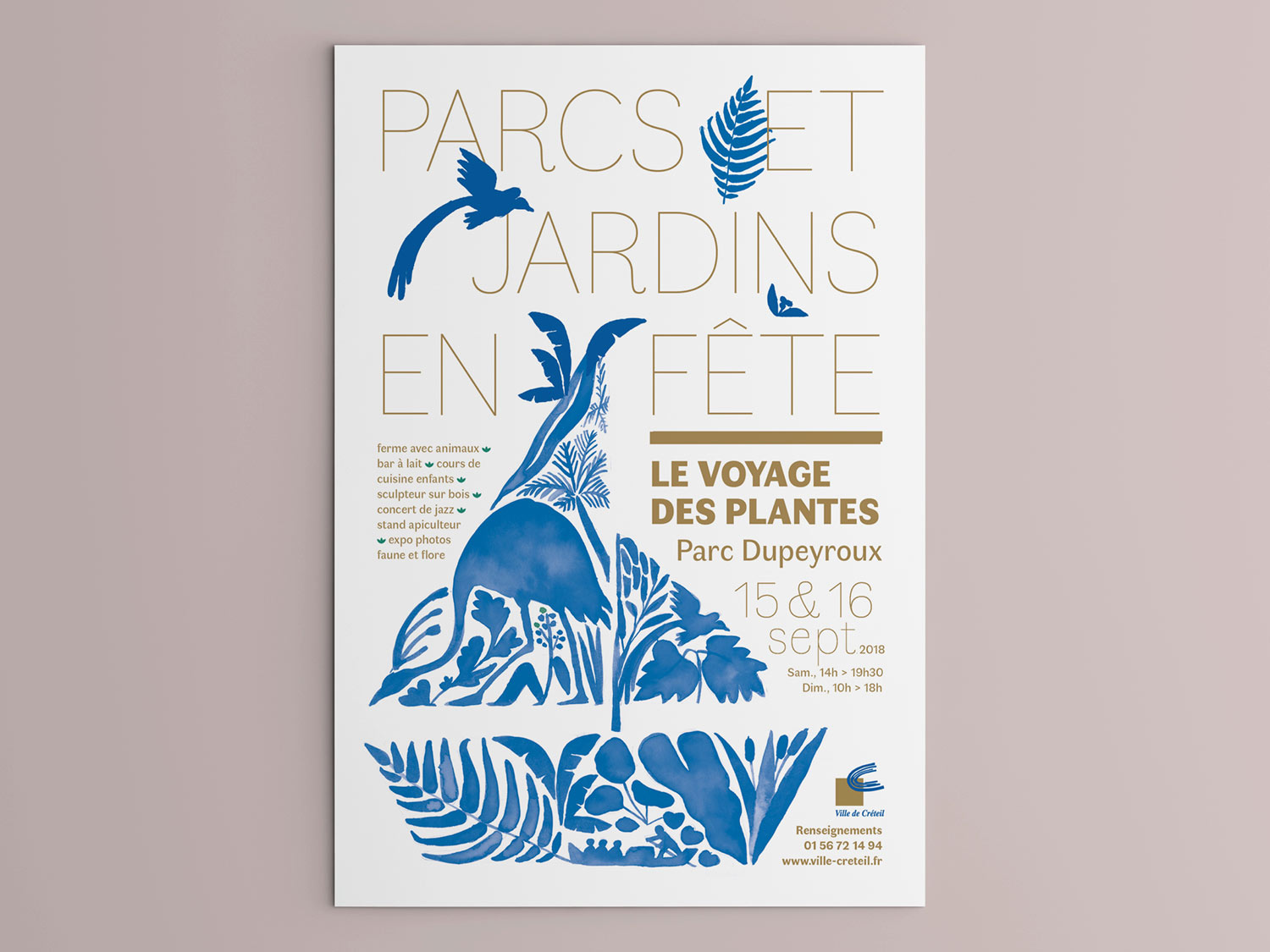 Conception d'une affiche pour Parcs et jardins en fête 2018. Ville de Créteil.